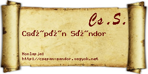 Csépán Sándor névjegykártya