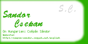 sandor csepan business card