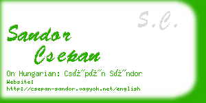 sandor csepan business card